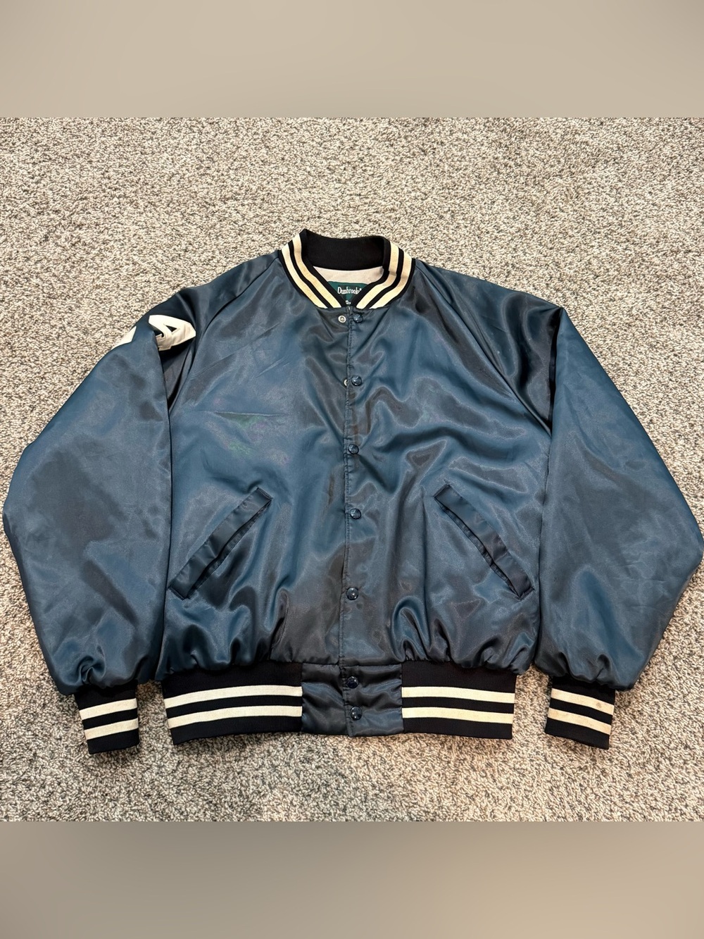 🔥 Vintage 80s Dunbrooke #24 Satin Varsity Jacket Made USA XL Men’s